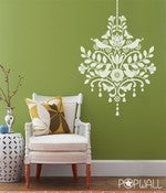 Image of Vinyl Wall Decal Chandelier with Birds -041