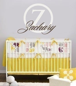 Image of Vinyl Wall Sticker Decal Art - Baby or Childs Name Personalised Monogram