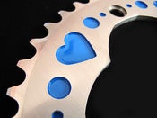 Image of Blue hearts - Silver chainring