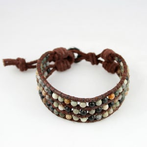 Image of Dude. Leather cuff bracelet. Organic and Raw Look.