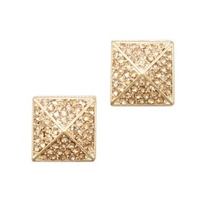 Image of Pave Stud Earrings-Gold