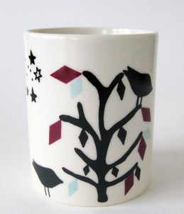 Image of Winter days - Bird on tree - small vase/tea light holder