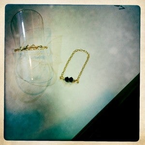 Image of Deux Petite Crystal Chain Ring 