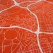 Image of Red Silk-Screen Printed Map of LA
