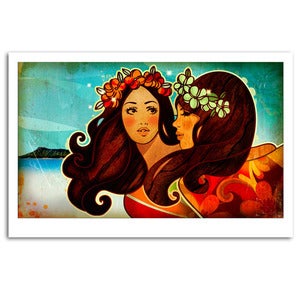 Image of 16x28 Hawaiian Girls (Giclee on Paper) 