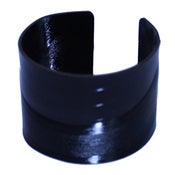 Image of Blank Bracelets cut out of recycled BLACK and RED vinyl records.