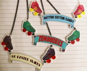 Image of Custom Roller Derby Worded Name Necklace