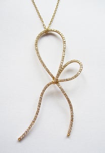 Image of Diamond Bow Pendant - 18K