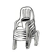 Image of stacked chairs print