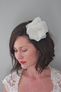 Image of Juliet - Silk Organza Flower with Vintage Rhinestone Center