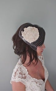 Image of Jessamine - VIntage Alencon Lace Bridal Hat 
