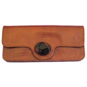 Image of Renee Wallet Lizard Tan & Black Croco
