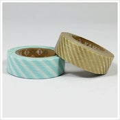 Image of Stripe (Light Blue/Gold) MT Washi Tape