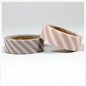 Image of Stripe (Peach/Grey) MT Washi Tape