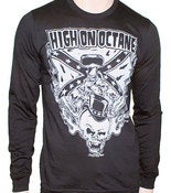 Image of Men's High on Octane Rebel Skull Long Sleeve Shirt