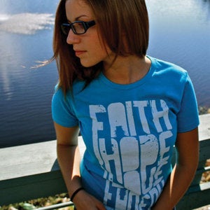 girls faith hope love tee