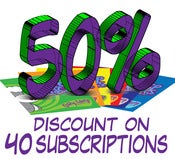 Image of 50% Off Coupon for 40 Subscriptions