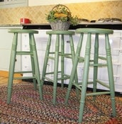 Image of High Bar Stool painted in Farrow & Ball Calke Green