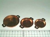 Image of Miniature Copper/Metal Fry Pan Set Short Handles