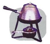Image of Miniature Copper/Metal Fondue Set