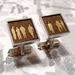 Image of Square Figures on Wood Cufflinks