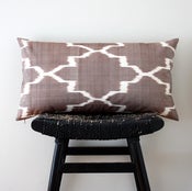 Image of BROWN IKAT Silk Cotton 63 x 34 cm, Cushion Cover, Throw Pillow