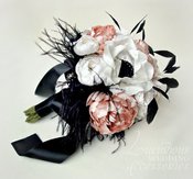 Image of Black Tie Diva Silk Brooch Bridal Bouquet