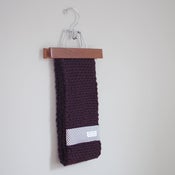 Image of handwoven loop scarf eggplant