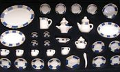 Image of Miniature Ceramic Tea Set - Blue and White