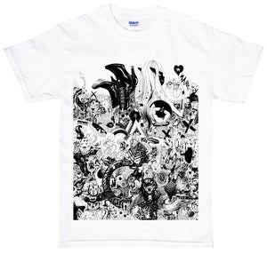 Image of Emer 777 t-shirt black print on white
