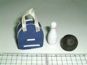 Image of Miniature Bowling Bag, Ball and Pin
