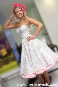 Image of Vintage Fabric Grey Floral Dress