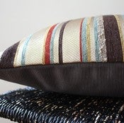 Image of WARM UNEVEN STRIPES Cushion Cover, Throw Pillow, 63 x 34 cm