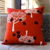 Image of Kokka Trees 45 x 45 cm, 18 inch Cotton Cushion Cover, Throw Pillow