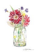 Image of Art Print - Flowers in a Ball Jar
