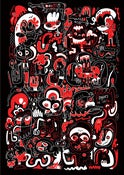Image of FINGERS AND THUMBS signed screenprint by Jon Burgerman