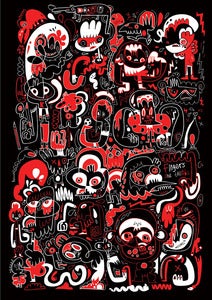 Image of FINGERS AND THUMBS signed screenprint by Jon Burgerman