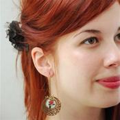 Image of 'Longues créoles Paeonia' Boucles d'oreilles