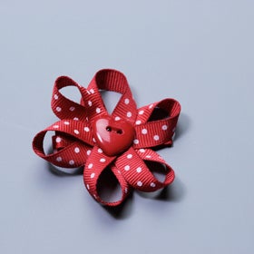 Image of Mini red polka dot bow