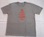 Image of Men's Keep Calm and Carry On T-shirt - Grey