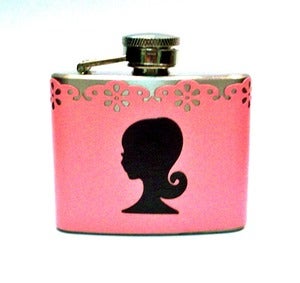 Image of Retro Girl - Mini Cocktail Chic FlaskFrom poppychicdesigns