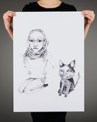 Image of Girl and cat - Annelie Carlström