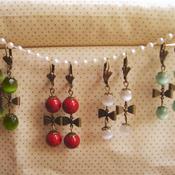 Image of 'Gourmandes double perles de...' (n°1) Boucles d'oreilles