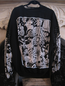 Image of Black and White Zip Up Jacket