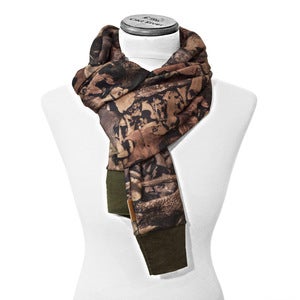 Image of Long scarf, Leaves camouflage