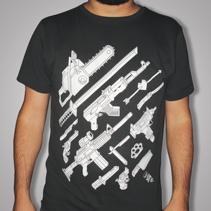 Image of mo75 'vs' Dirty Old Town : Weapons tshirt - Grey