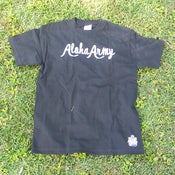 Image of ALOHA ARMY SCRIPT TEE BLACK