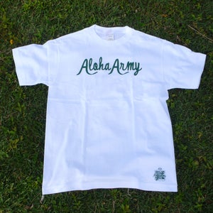 Image of ALOHA ARMY SCRIPT TEE WHITE