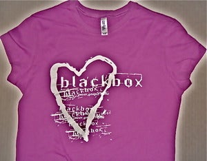 Image of Blackbox Girlie Heart T-Shirt (White on Purple)