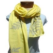 Image of Fern Print Jersey Scarf (lemon)